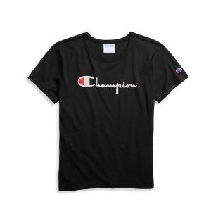 챔피온 우먼 헤리티지 스크립트 티셔츠 BLACK GT92